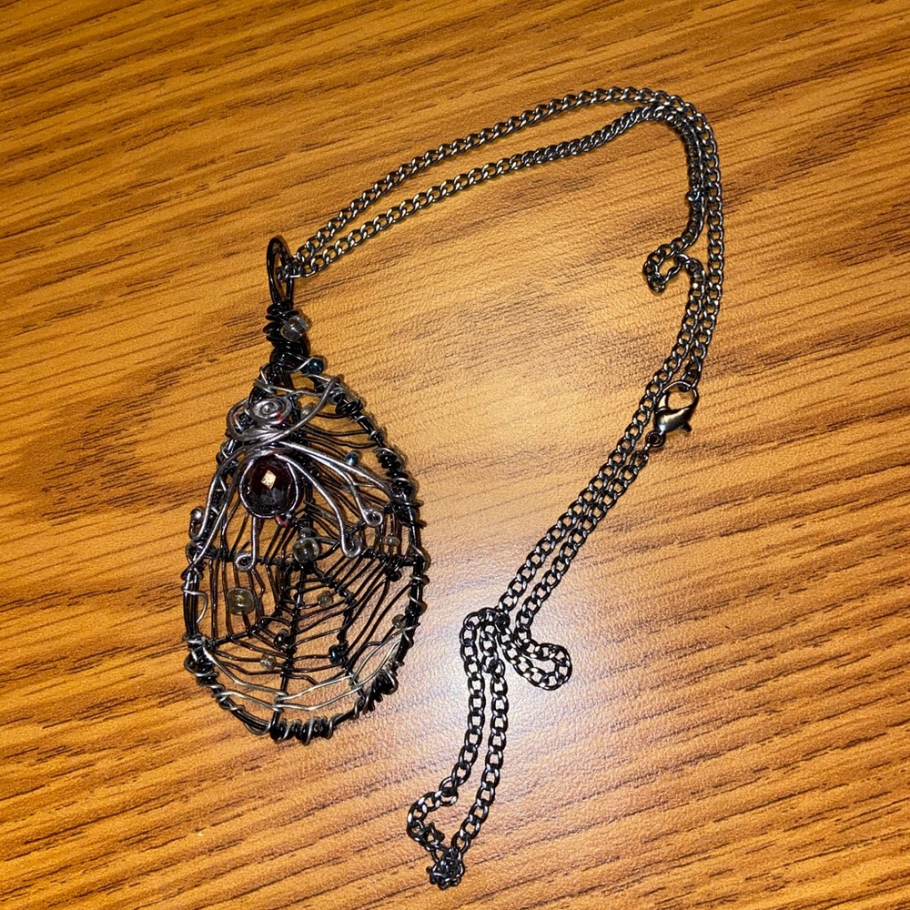 Spiderweb (with spider) Necklace